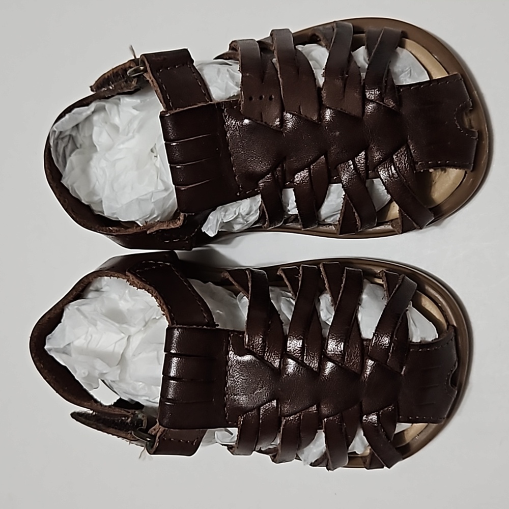 McKids Boy Brown Leather Sandals Size 3 #S-195